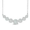 Thumbnail Image 1 of Previously Owned - 1 CT. T.W. Diamond Seven Stone Frame Necklace in 10K White Gold