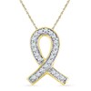 Thumbnail Image 1 of Previously Owned - Diamond Accent Awareness Ribbon Pendant in 10K Gold