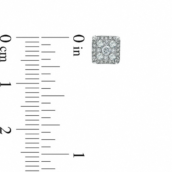Previously Owned - 1/2 CT. T.W. Diamond Square Cluster Stud Earrings in 10K White Gold Previously Owned - 1/2 CT. T.W. Diamond Square Cluster Stud Earrings in 10K White Gold