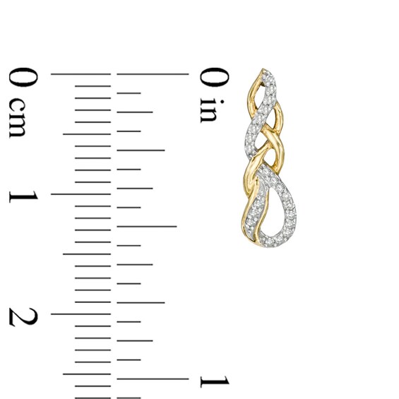 Previously Owned - Diamond Accent Cascading Teardrop Earrings in 10K Gold Previously Owned - Diamond Accent Cascading Teardrop Earrings in 10K Gold