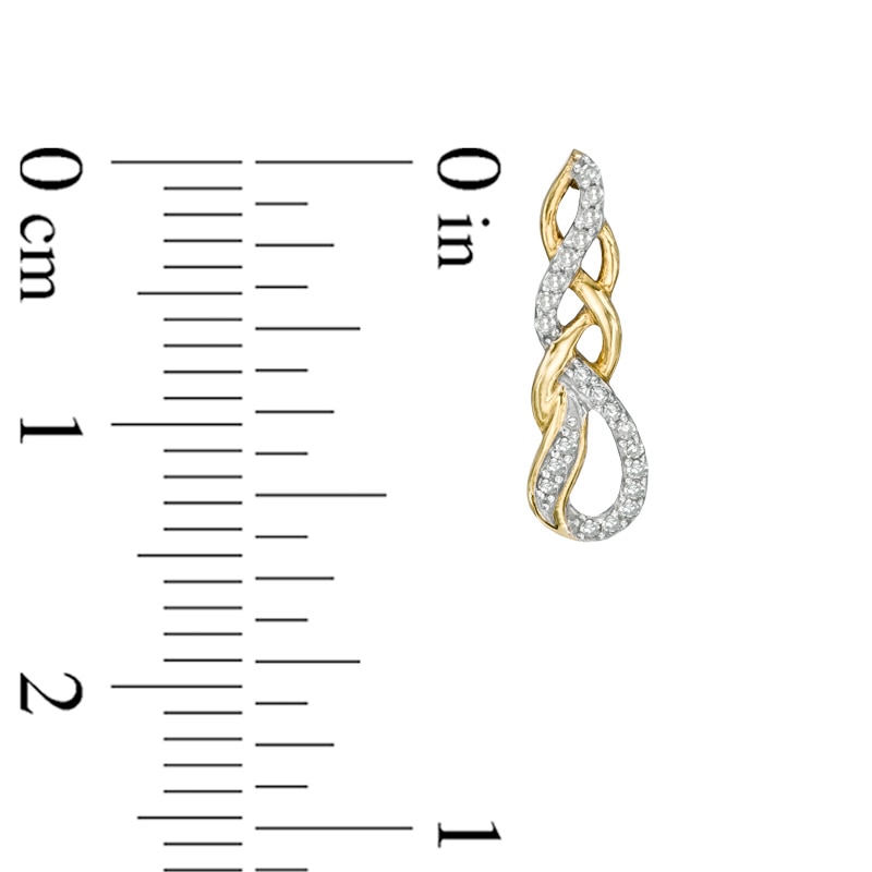 Main Image 2 of Previously Owned - Diamond Accent Cascading Teardrop Earrings in 10K Gold