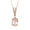 Thumbnail Image 1 of Previously Owned - Oval Morganite and Diamond Accent Pendant in 10K Rose Gold