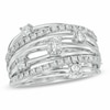 Thumbnail Image 0 of Previously Owned - 3/4 CT. T.W. Diamond Layered Orbit Ring in 10K White Gold