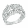 Thumbnail Image 1 of Previously Owned - 3/4 CT. T.W. Diamond Layered Orbit Ring in 10K White Gold