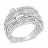 Thumbnail Image 1 of Previously Owned - 3/4 CT. T.W. Diamond Layered Orbit Ring in 10K White Gold