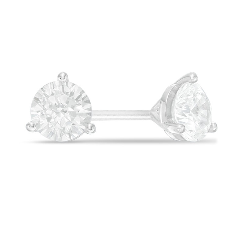 Previously Owned - 3/4 CT. T.W. Diamond Solitaire Earrings in 14K White Gold (I/I2)