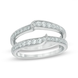 Previously Owned - 1/2 CT. T.W. Diamond Swirl Solitaire Enhancer in 14K White Gold