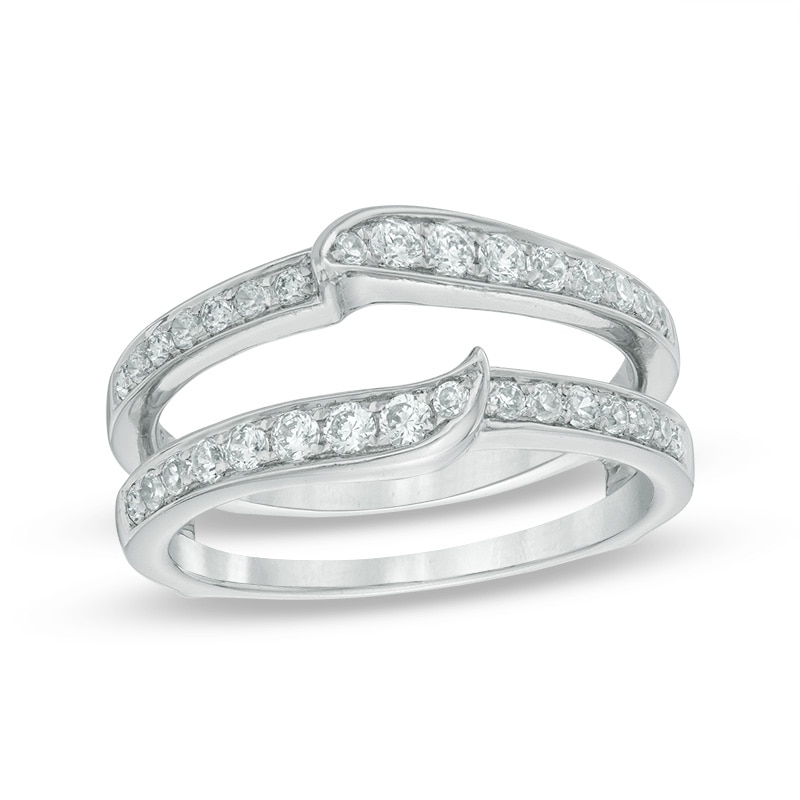 Main Image 1 of Previously Owned - 1/2 CT. T.W. Diamond Swirl Solitaire Enhancer in 14K White Gold