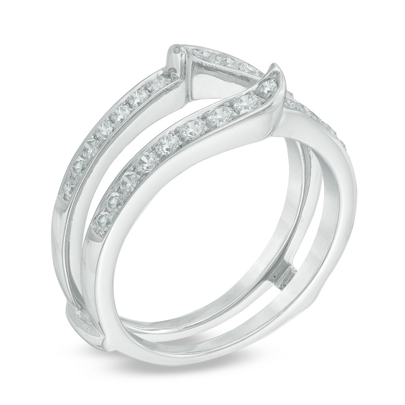Main Image 2 of Previously Owned - 1/2 CT. T.W. Diamond Swirl Solitaire Enhancer in 14K White Gold
