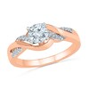 Thumbnail Image 3 of Previously Owned - Lab-Created White Sapphire and 1/10 CT. T.W. Diamond Twist Bridal Set in 10K Rose Gold