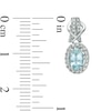 Thumbnail Image 2 of Previously Owned - Oval Aquamarine and 1/3 CT. T.W. Diamond Frame Drop Earrings in 10K White Gold