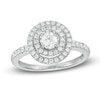 Thumbnail Image 1 of Previously Owned - 1/2 CT. T.W. Diamond Double Frame Engagement Ring in 10K White Gold
