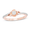 Thumbnail Image 1 of Previously Owned - 1/8 CT. T.W. Composite Diamond Poppy Flower Ring in 10K Rose Gold