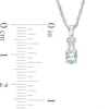 Thumbnail Image 3 of Previously Owned - Oval Aquamarine and Diamond Accent Collar Pendant and Ring Set in Sterling Silver