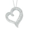 Thumbnail Image 1 of Previously Owned - 1 CT. T.W. Diamond Double Edge Heart Pendant in 10K White Gold
