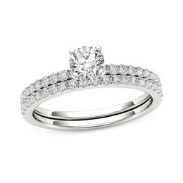 Previously Owned - 3/4 CT. T.W. Diamond Bridal Set in 14K White Gold