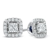 Thumbnail Image 0 of Previously Owned - Vera Wang Love Collection 1/2 CT. T.W. Princess-Cut Diamond Frame Stud Earrings in 14K White Gold