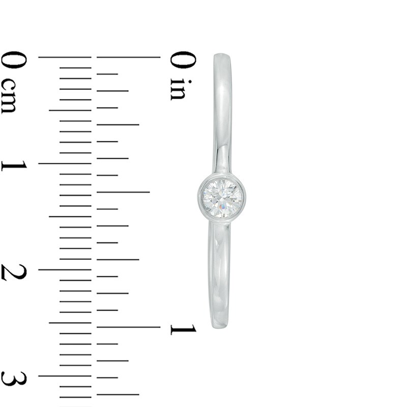 Previously Owned - 3/8 CT. T.W. Diamond Bezel-Set Hoop Earrings in 10K White Gold