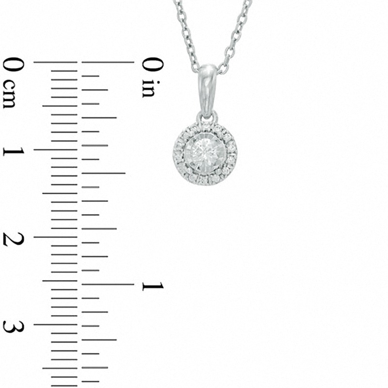 Main Image 2 of Previously Owned - 1/5 CT. T.W. Diamond Frame Circle Pendant in 10K White Gold