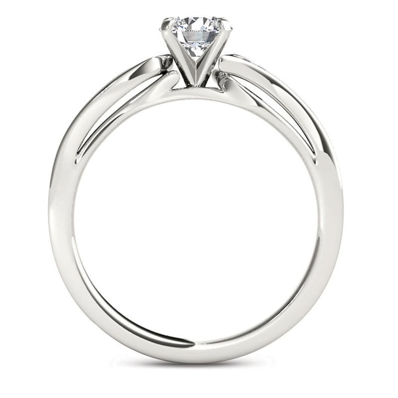 Main Image 3 of Previously Owned - 3/8 CT. T.W. Diamond Wave Engagement Ring in 14K White Gold