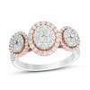 Thumbnail Image 1 of Previously Owned - 1 CT. T.W. Composite Diamond Three Stone Oval Frame Ring in 10K Two-Tone Gold