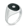 Thumbnail Image 2 of Previously Owned - Men's Oval Onyx  and 1/10 CT. Diamond Signet Ring in Sterling Silver