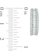 Previously Owned - Baguette Lab-Created White Sapphire Triple Row Oval Hoop Earrings in Sterling Silver