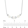 Thumbnail Image 2 of Previously Owned-5.0-7.0mm Freshwater Cultured Pearl and Lab-Created White Sapphire Vine Necklace in Sterling Silver