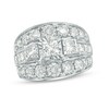 Thumbnail Image 0 of Previously Owned - 4 CT. T.W. Princess-Cut Diamond Past Present Future® Multi-Row Engagement Ring in 14K White Gold