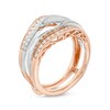 Thumbnail Image 2 of Previously Owned - 3/8 CT. T.W. Diamond Bypass Double Row Solitaire Enhancer in 14K Two-Tone Gold