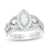 Thumbnail Image 0 of Previously Owned - 1-1/2 CT. T.W. Marquise Diamond Frame Twist Bridal Set in 10K White Gold