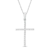 Thumbnail Image 0 of Previously Owned - 1/6 CT. T.W. Diamond Cross Pendant in 10K White Gold