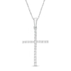 Thumbnail Image 1 of Previously Owned - 1/6 CT. T.W. Diamond Cross Pendant in 10K White Gold