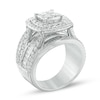 Thumbnail Image 2 of Previously Owned - 2-1/2 CT. T.W. Quad Princess-Cut Diamond Double Frame Multi-Row Engagement Ring in 14K White Gold