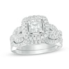 Thumbnail Image 1 of Previously Owned - 1-1/2 CT. T.W. Princess-Cut Diamond Frame Vintage-Style Twist Bridal Set in 14K White Gold