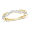Thumbnail Image 0 of Previously Owned - 1/4 CT. T.W. Diamond Twist Contour Wedding Band in 14K Gold