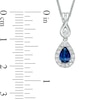 Thumbnail Image 3 of Previously Owned - Vera Wang Love Collection Blue Sapphire and 1/6 CT. T.W. Diamond Pendant in 14K White Gold - 19"