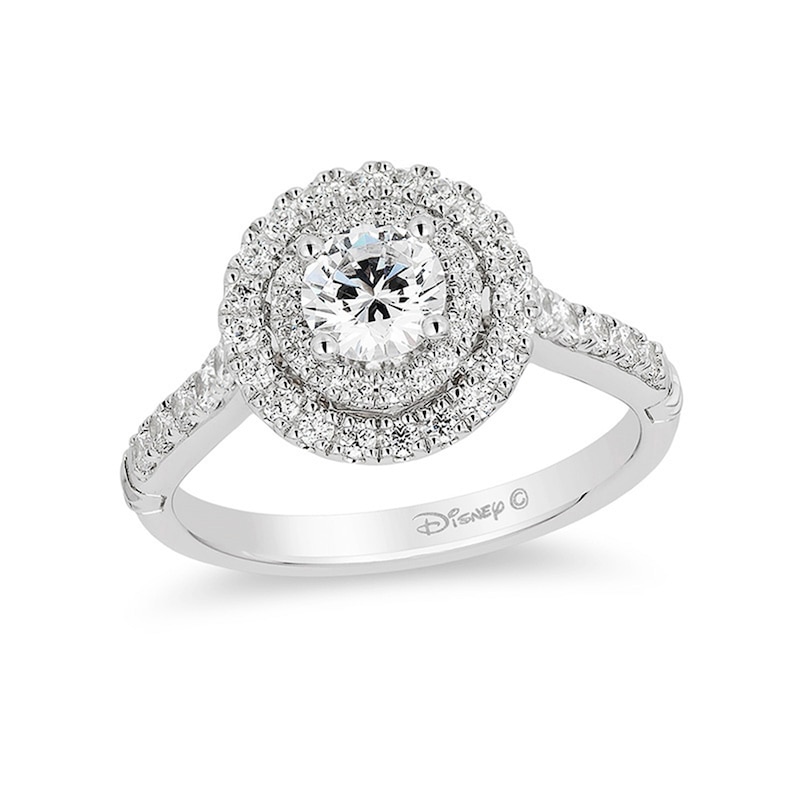 Main Image 1 of Previously Owned - Enchanted Disney Princess 1 CT. T.W. Diamond Crown Engagement Ring in 14K Two-Tone Gold