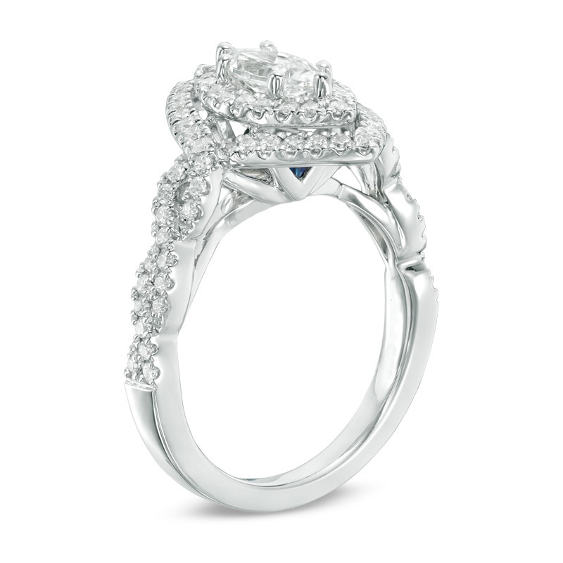 Main Image 2 of Previously Owned - Vera Wang Love Collection 1-1/3 CT. T.W. Marquise Diamond Twist Engagement Ring in 14K White Gold