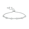 Thumbnail Image 1 of Previously Owned - 3/8 CT. T.W. Diamond Composite Flower Twist Bolo Bracelet in 10K White Gold - 8.9"