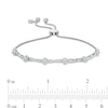 Thumbnail Image 2 of Previously Owned - 3/8 CT. T.W. Diamond Composite Flower Twist Bolo Bracelet in 10K White Gold - 8.9"
