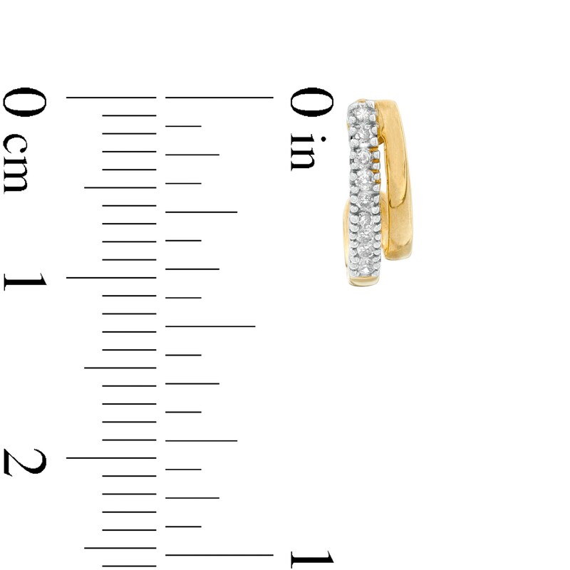 Main Image 2 of Previously Owned - 1/10 CT. T.W. Diamond J-Hoop Earrings in 10K Gold