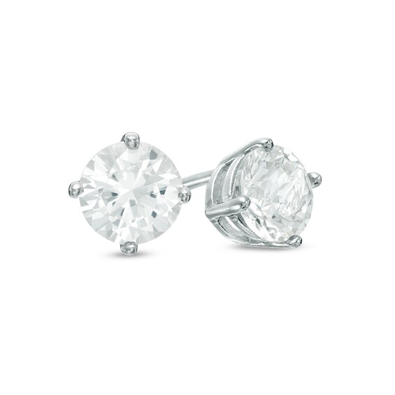 Previously Owned - 6.5mm Lab-Created White Sapphire Stud Earrings in Sterling Silver Previously Owned - 6.5mm Lab-Created White Sapphire Stud Earrings in Sterling Silver