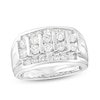 Thumbnail Image 1 of Previously Owned - Men's 1-1/2 CT. T.W. Diamond Vertical Multi-Row Ring in 14K White Gold