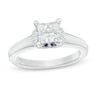 Thumbnail Image 0 of Previously Owned - Vera Wang Love Collection 1 CT. T.W. Princess-Cut Diamond Collar Engagement Ring in 14K White Gold