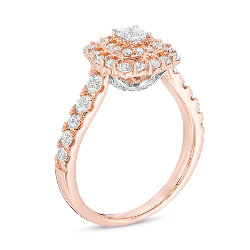 Main Image 2 of Previously Owned - Love's Destiny by Peoples 1-1/4 CT. T.W. Princess-Cut Diamond Engagement Ring in 14K Two-Tone Gold