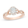 Thumbnail Image 1 of Previously Owned - Love's Destiny by Zales 7/8 CT. T.W. Oval Diamond Frame Twist Engagement Ring in 14K Rose Gold