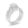Thumbnail Image 3 of Previously Owned - Perfect Fit 1/3 CT. T.W. Diamond Frame Vine-Shank Interlocking Bridal Set in 10K White Gold