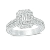 Thumbnail Image 0 of Previously Owned - Vera Wang Love Collection 1 CT. T.W. Emerald-Cut Diamond Double Row Engagement Ring in 14K White Gold