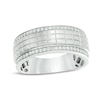 Thumbnail Image 0 of Previously Owned - Men's 1/4 CT. T.W. Diamond Grid Pattern Wedding Band in 10K White Gold